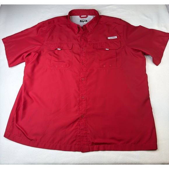 Habit Other - Habit Men's Fishing Shirt 2XL Brick Red Short Sleeve Vented UPF 40 Button Up